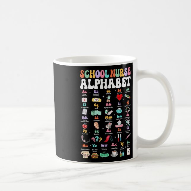 Mug Infirmière de l'école maternelle Groovy Cute Abc A (Droite)