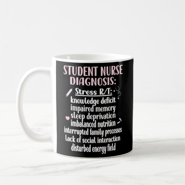 Mug Infirmière de l'étudiant Diagnostic de soins infir (Gauche)