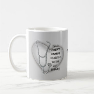 Mug Infirmière de nuit au cœur gris