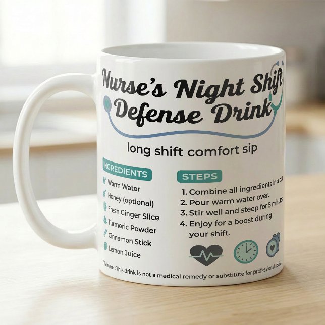 Mug Infirmière de nuit, recette de confort pour l'équi (Créateur téléchargé)