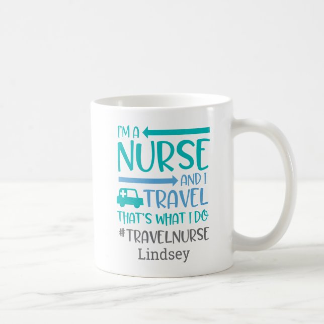 Mug Infirmière de voyage Funny personnalisée (Droite)