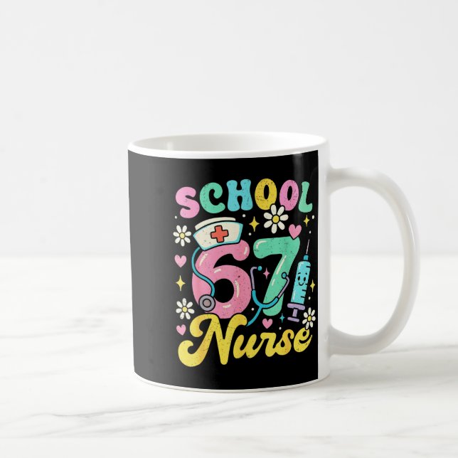 Mug Infirmière d'école drôle 67 Design de mème médical (Droite)
