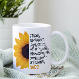 Mug Infirmière Définition Sunflower jaune Travailleur