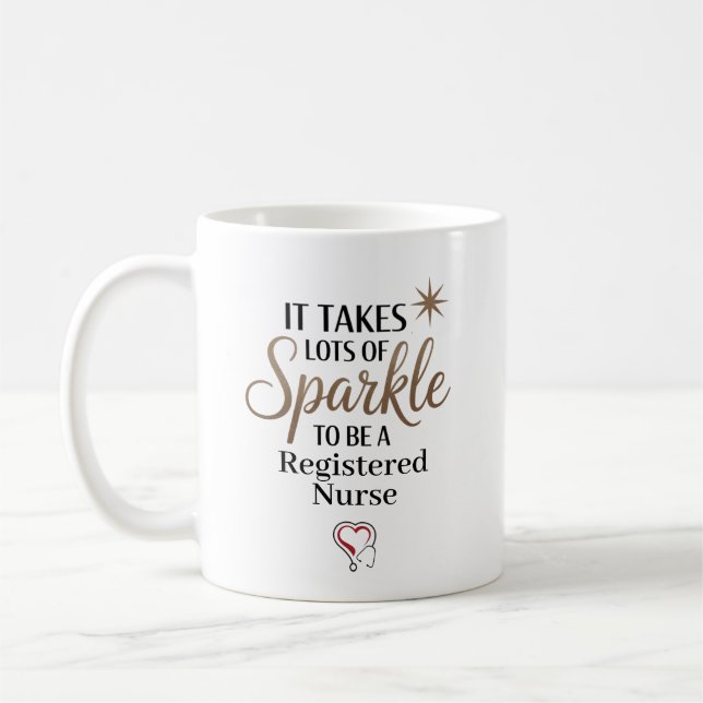 Mug Infirmière diplômée personnalisée avec éclat (Gauche)