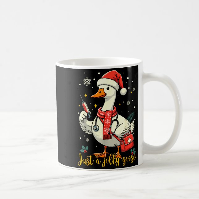 Mug Infirmière d'oie simplement joyeuse Noël drôle d'i (Droite)