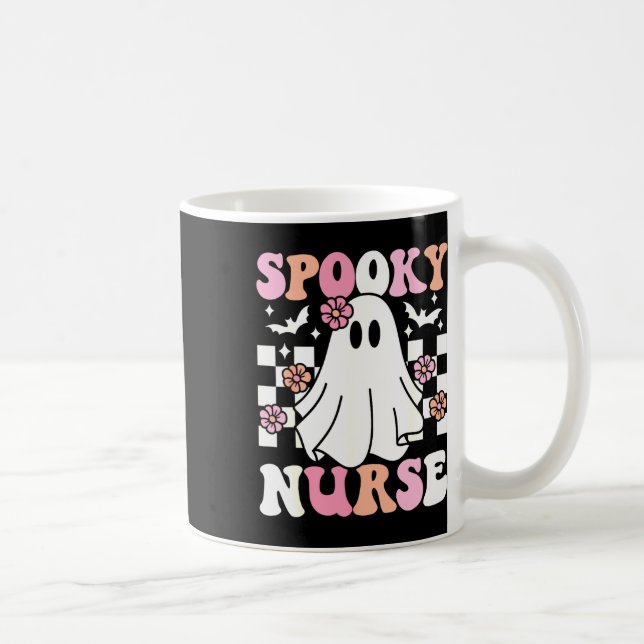 Mug Infirmière éffrayante Halloween Ghost Costume Rétr (Droite)