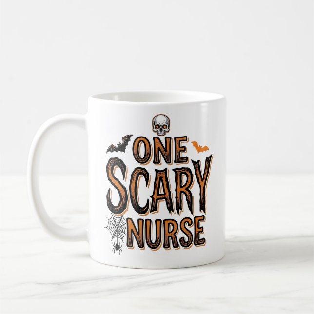 Mug Infirmière effrayante Halloween Vintage Gravure T- (Gauche)