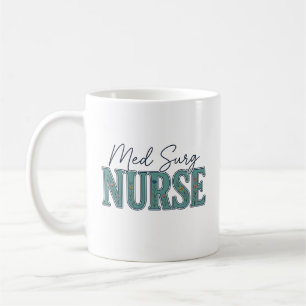 Mug Infirmière en médecine chirurgicale dessin floral