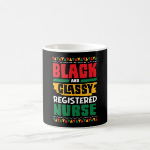 Mug Infirmière enregistrée afro-américaine noire et él