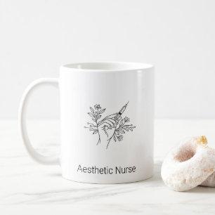 Mug Infirmière esthétique Dessin au trait de seringue
