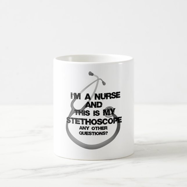 Mug Infirmière et stéthoscope (Centre)