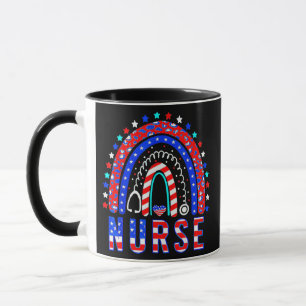 Mug Infirmière fière drapeau USA Stéthoscope Infirmièr