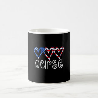 Mug Infirmière Flag Coeurs Infirmière 4 Juillet Hommes