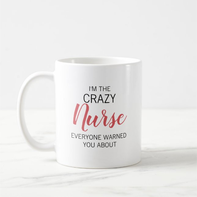 Mug Infirmière Folle Nom Personnalisé (Gauche)