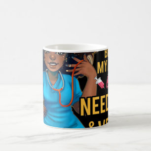 Mug Infirmière forte noire fierté afro-américaine éduq