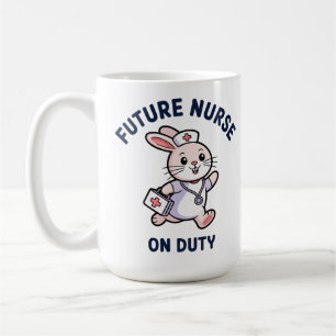 Mug Infirmière future en service graphique de lapin mi