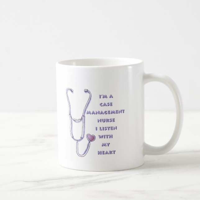 Mug Infirmière gestionnaire de cas de cœur  (Droite)
