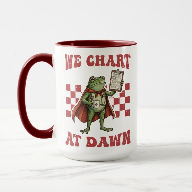 Mug Infirmière grenouille drôle Nous Chart à l'aube Hu (Gauche)