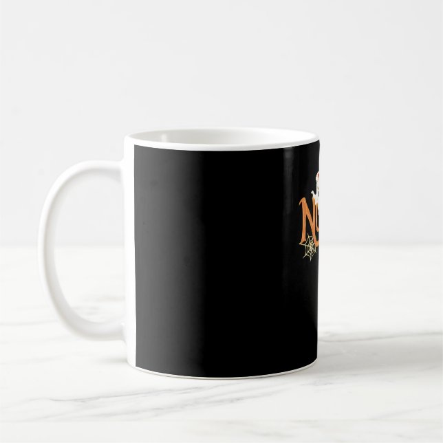 Mug Infirmière Halloween mignon Fantôme et Citrouille  (Gauche)
