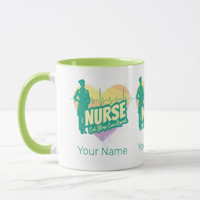 Mug Infirmière Heartbeat Vintage Graduation École de s (Gauche)