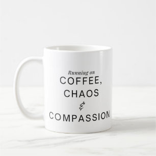 Mug Infirmière humoristique et drôle Café et compassio