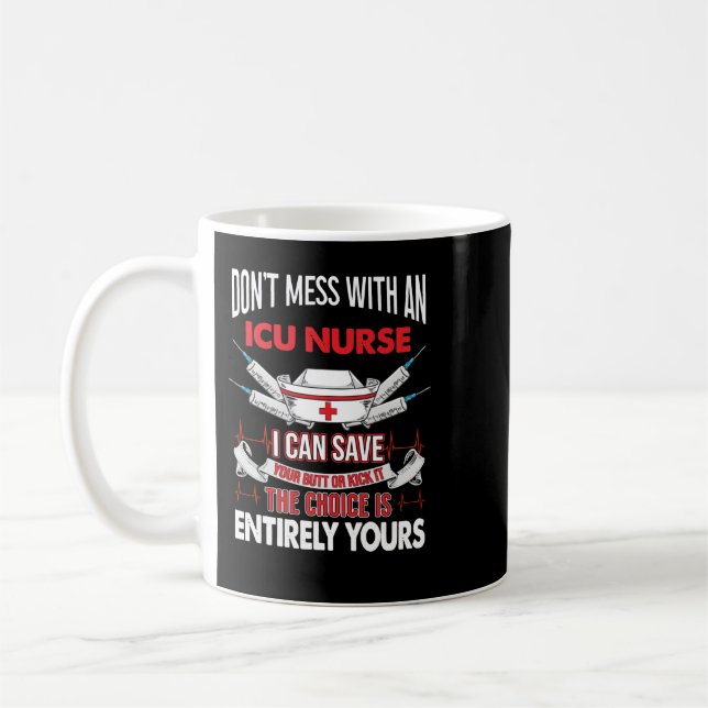Mug Infirmière ICU Nurse Pun Funny ICU Nursing149 hôpi (Gauche)