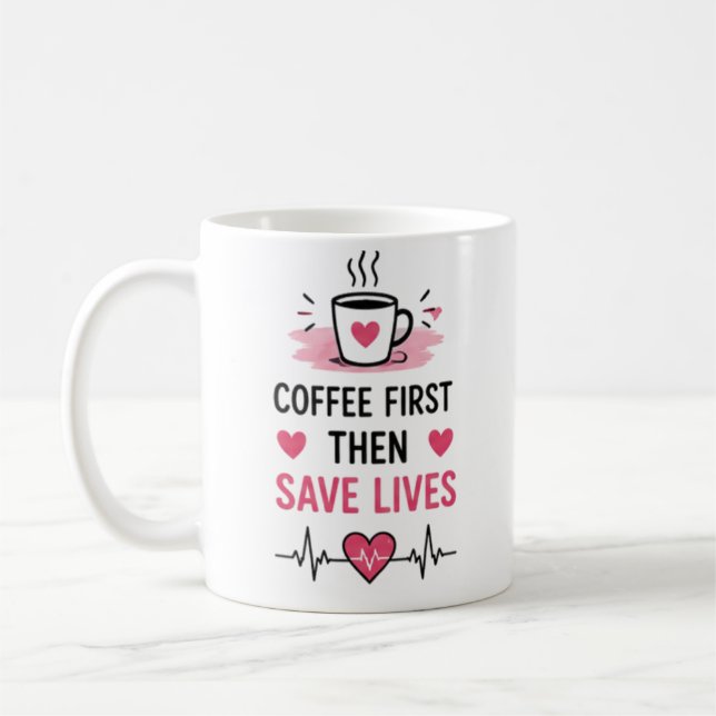 Mug Infirmière Mignonne Cadeau de Vie d'Infirmière (Gauche)