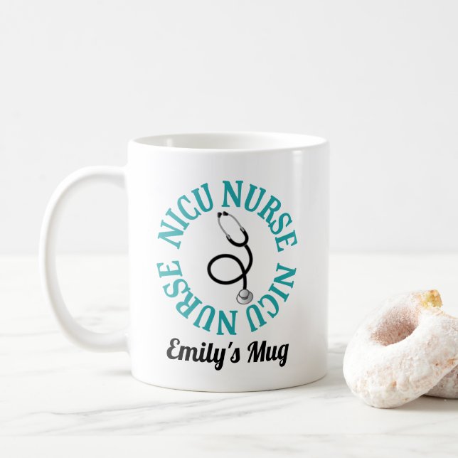 Mug Infirmière NICU Cadeau-infirmière Unité néonatale  (Avec donut)