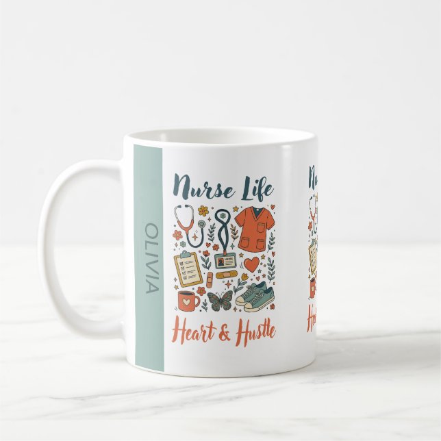 Mug Infirmière nom personnalisé (Gauche)