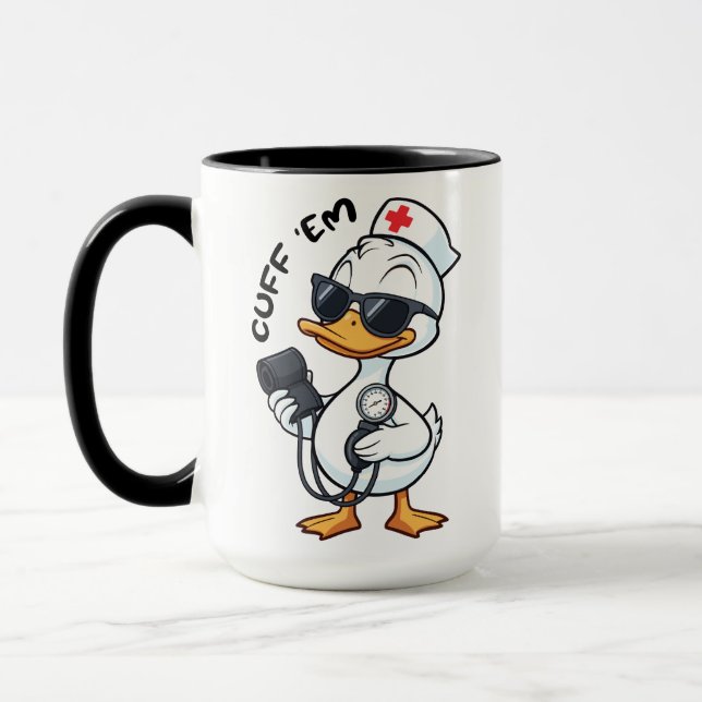 Mug Infirmière Oie Drôle Manchon Pression Artérielle (Gauche)