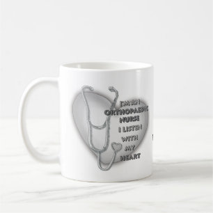 Mug Infirmière orthopédique Grey Heart Nom personnalis