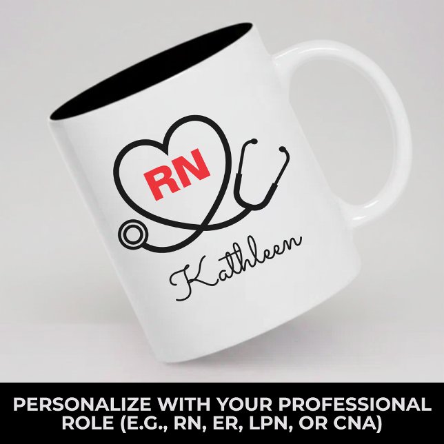 Mug infirmière personnalisé Cadeau monogrammé Infi (Personalized Nurse graduation gift for RN, LPN, CNA, ICU & ER nurses, Nurse Appreciation Week gifts)