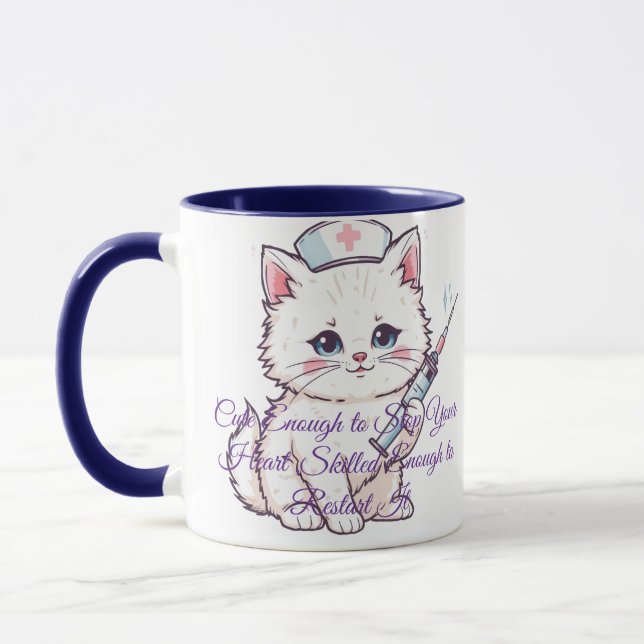 Mug Infirmière personnalisée chatte assez compétente (Gauche)