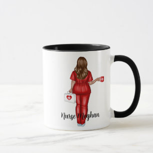 Mug Infirmière personnalisée "LPN Life" (cheveux Brown