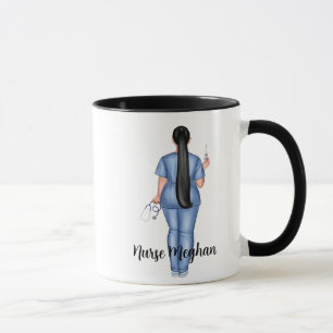 Mug Infirmière personnalisée "LPN Life" (Cheveux foncé