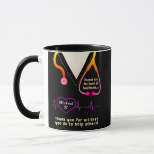 Mug Infirmière personnalisée Merci arc-en-ciel