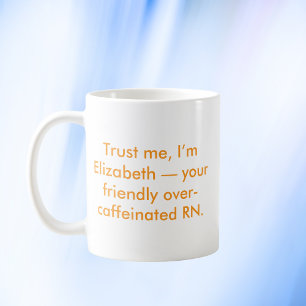 Mug Infirmière personnalisée RN avec nom et couleurs p