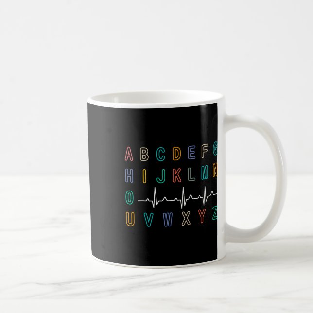 Mug Infirmière Pqrst Test Abc's Ekg Strip Alphabet Fun (Droite)