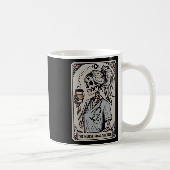 Mug Infirmière Praticien Carte Tarot Squelette Hallowe (Droite)