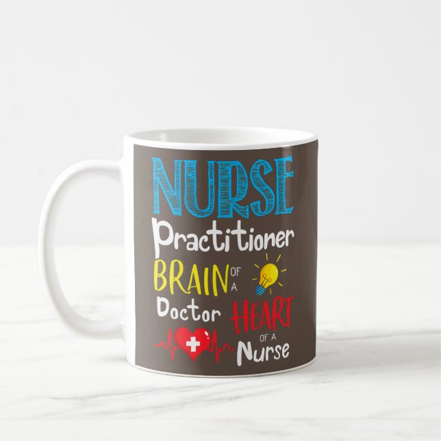 Mug Infirmière Praticien Cerveau D'Un Docteur Coeur D' (Gauche)