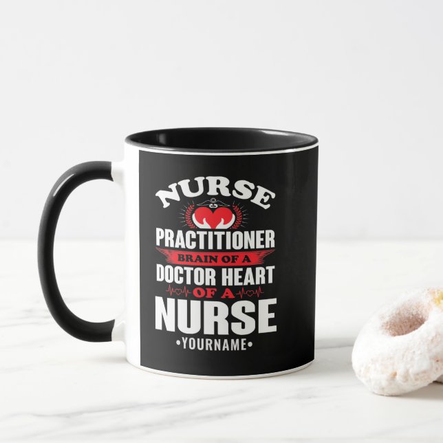 Mug Infirmière Praticien Cerveau D'Un Docteur Coeur De (Avec donut)