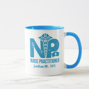 Mug Infirmière Praticien Personnalisé Café Bleu