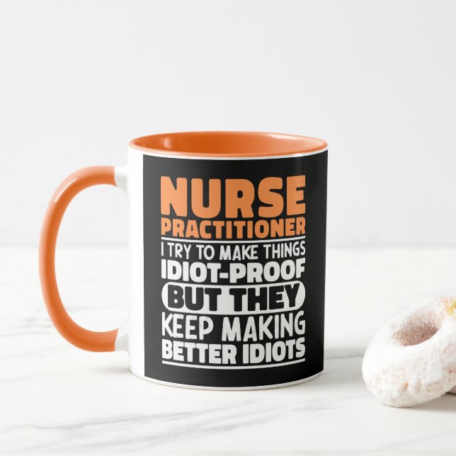 Mug Infirmière praticienne, j'essaie de rendre les cho (Avec donut)