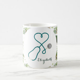Mug Infirmière praticienne tropicale monogrammée