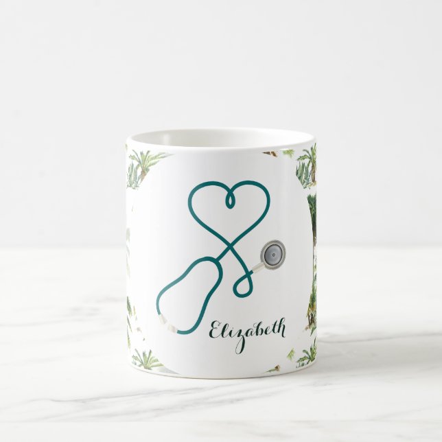 Mug Infirmière praticienne tropicale monogrammée (Centre)