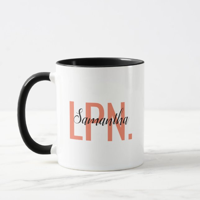 Mug Infirmière pratique autorisée LPN personnalisée (Gauche)