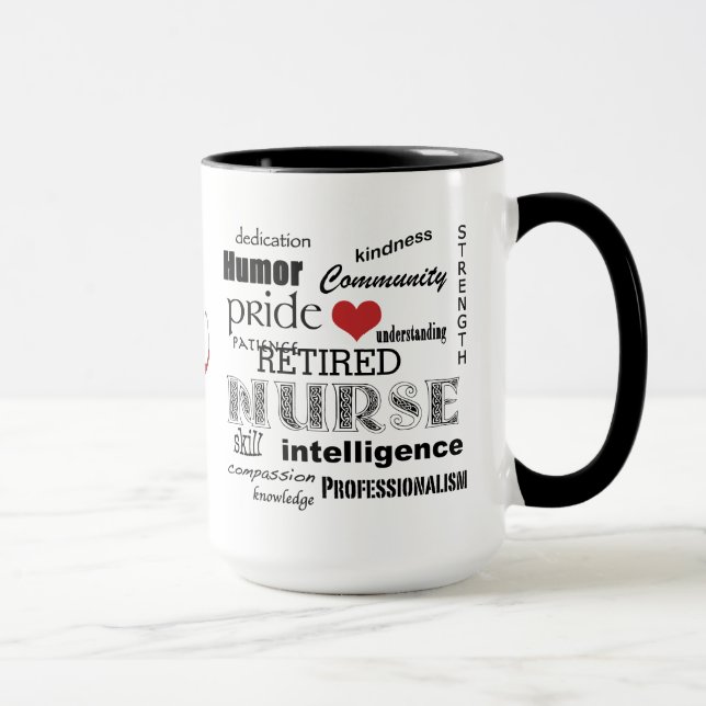 Mug Infirmière Pride-Attributes/RETIRED+Stéthoscope (Droite)