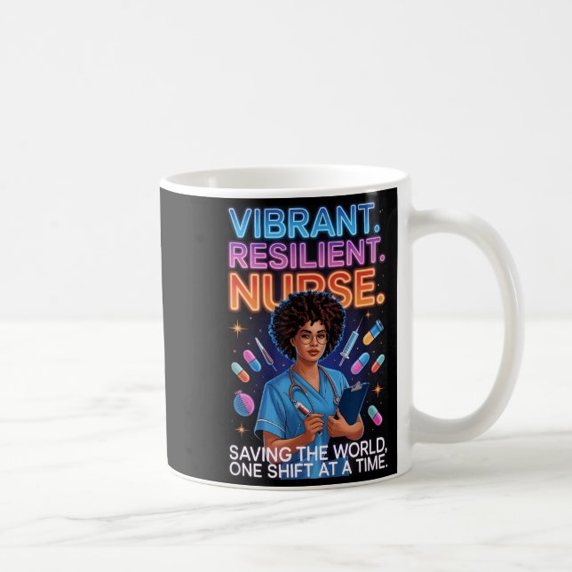 Mug Infirmière résiliente vibrante sauvant le monde un (Droite)