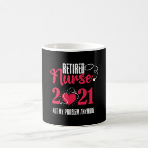 Mug Infirmière retraitée 2021 Pas mon problème Plus d'