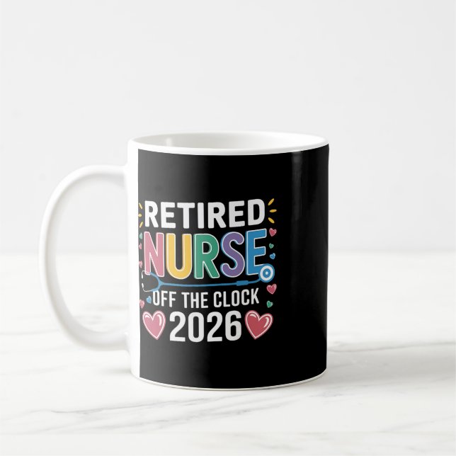 Mug Infirmière retraitée en dehors des heures 2026 Éco (Gauche)